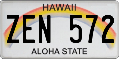 HI license plate ZEN572