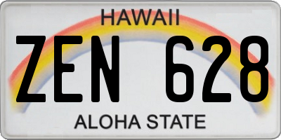 HI license plate ZEN628