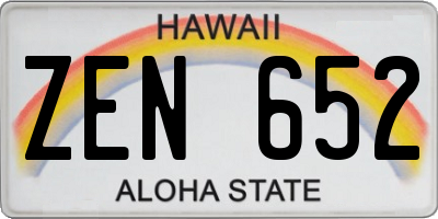 HI license plate ZEN652