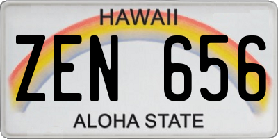 HI license plate ZEN656