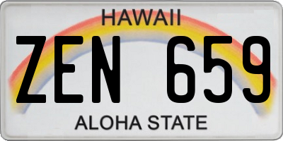 HI license plate ZEN659