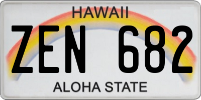 HI license plate ZEN682