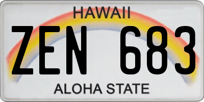 HI license plate ZEN683