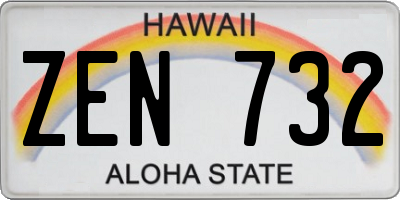 HI license plate ZEN732