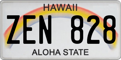 HI license plate ZEN828