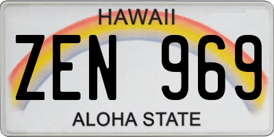 HI license plate ZEN969