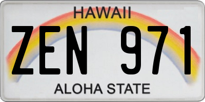 HI license plate ZEN971