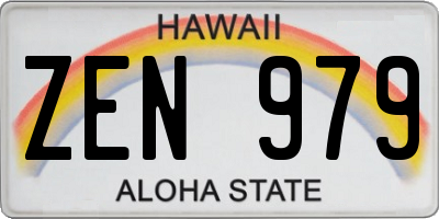 HI license plate ZEN979
