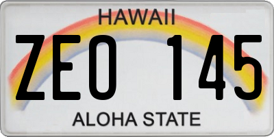 HI license plate ZEO145