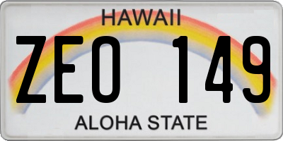 HI license plate ZEO149