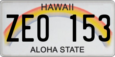 HI license plate ZEO153
