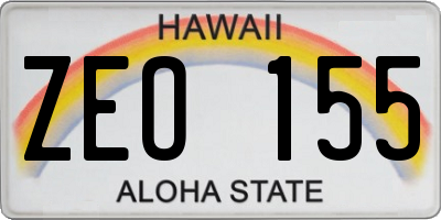HI license plate ZEO155