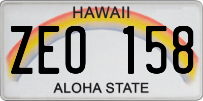 HI license plate ZEO158