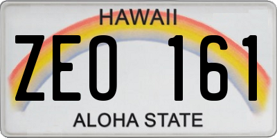 HI license plate ZEO161