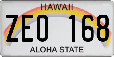 HI license plate ZEO168