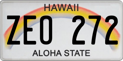HI license plate ZEO272