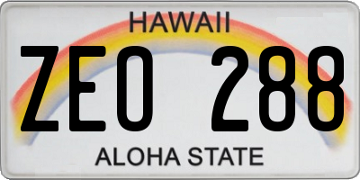 HI license plate ZEO288
