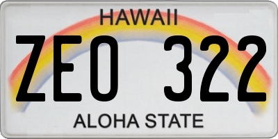 HI license plate ZEO322