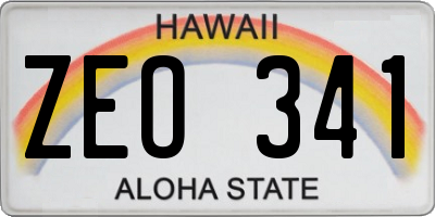 HI license plate ZEO341
