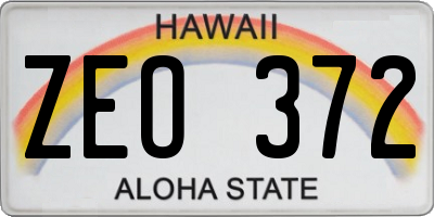 HI license plate ZEO372
