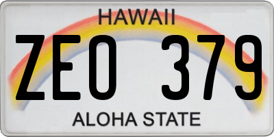 HI license plate ZEO379