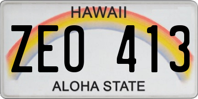 HI license plate ZEO413