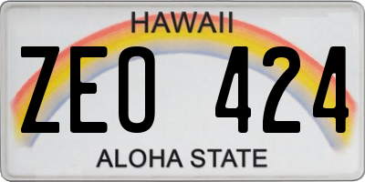 HI license plate ZEO424