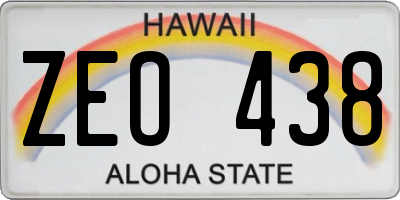 HI license plate ZEO438