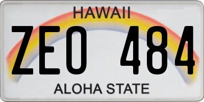 HI license plate ZEO484