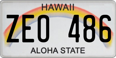 HI license plate ZEO486