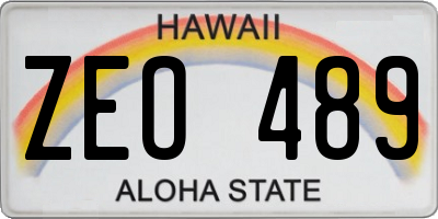 HI license plate ZEO489