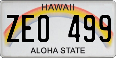 HI license plate ZEO499