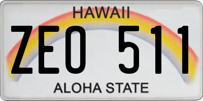 HI license plate ZEO511