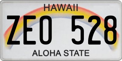 HI license plate ZEO528