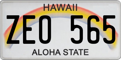 HI license plate ZEO565