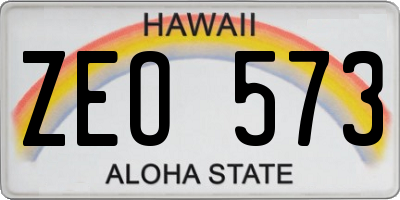 HI license plate ZEO573