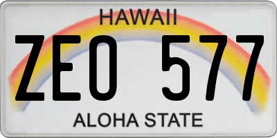 HI license plate ZEO577