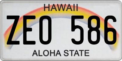 HI license plate ZEO586