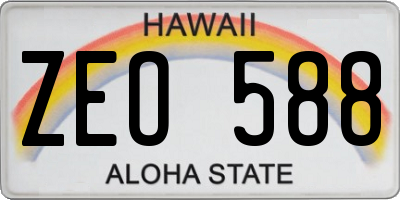 HI license plate ZEO588