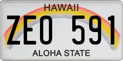 HI license plate ZEO591