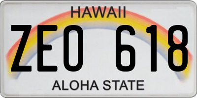 HI license plate ZEO618