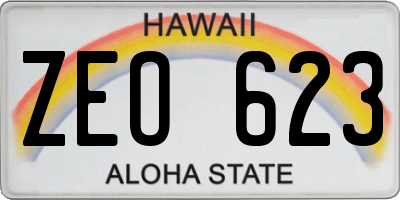HI license plate ZEO623