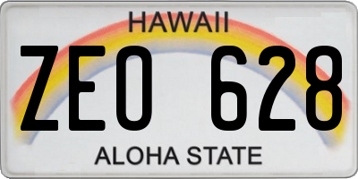 HI license plate ZEO628