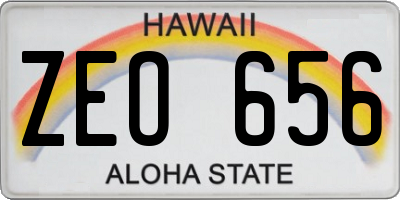 HI license plate ZEO656
