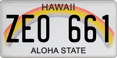 HI license plate ZEO661