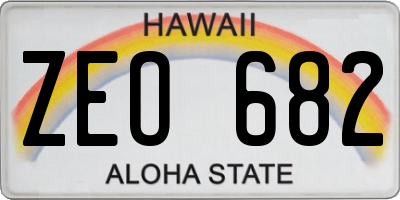 HI license plate ZEO682