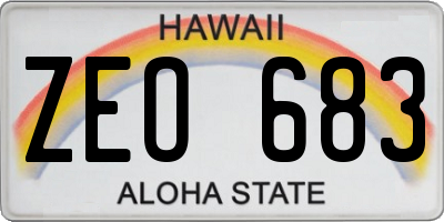 HI license plate ZEO683