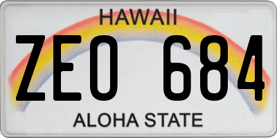 HI license plate ZEO684