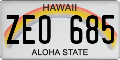 HI license plate ZEO685