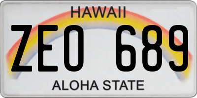 HI license plate ZEO689